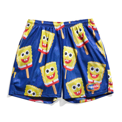 SpongeBob Ice Bar Athletic Shorts - Family Summer Quick-Dry Lightweight Beach & Casual Shorts