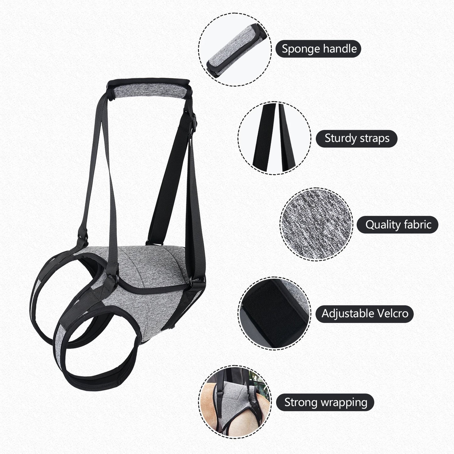 Dog Lift Harness for Large Dogs - Soft Padded Adjustable Back Leg Sling for Senior Pets and Joint Injuries