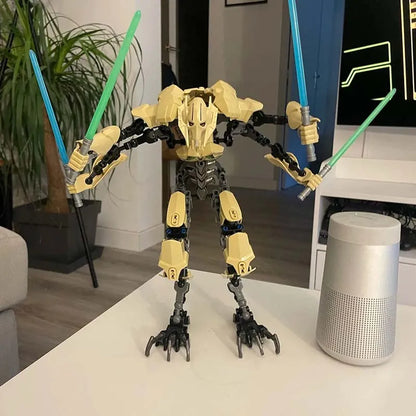183pcs KSZ714 Star Anime Robot Action Figure – Grievous with Lightsaber Building Blocks Toy