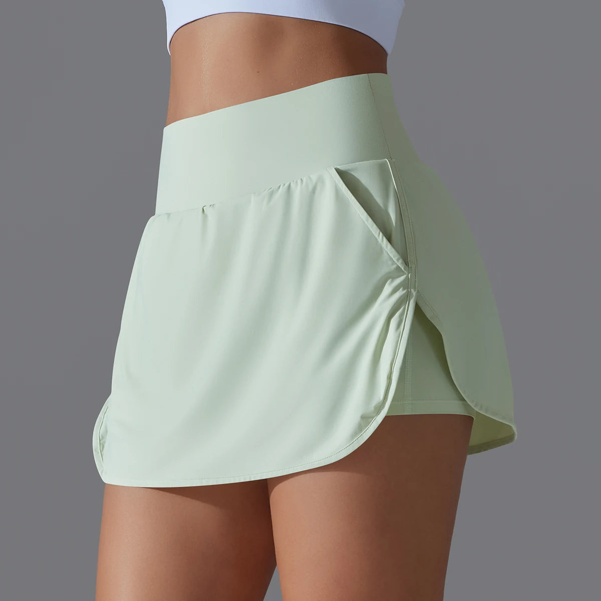 Outdoor Sports High Waist Yoga Skirt — Breathable Badminton Tennis Active Fitness Athletic Short Skirt
