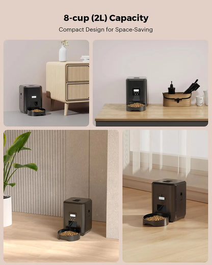 Smart Automatic Pet Feeder — Timed Cat & Dog Food Dispenser with Slow Feed Bowl