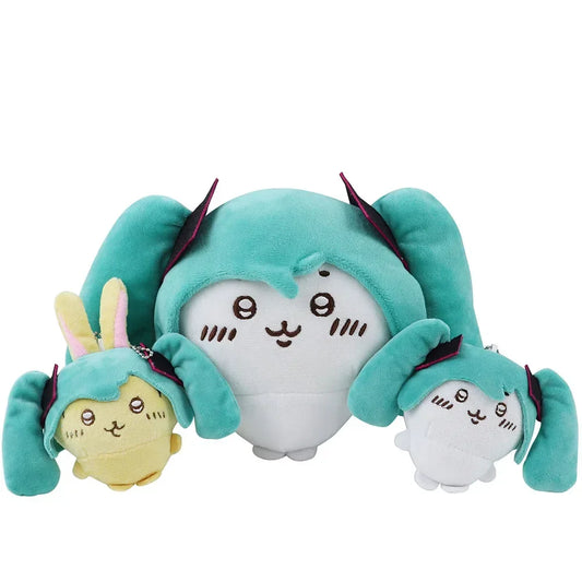Cartoon Fit Hatsune & Chiikawa USAGI Plush Doll – Kawaii Bag Pendant Toy for Girls’ Holiday Gift