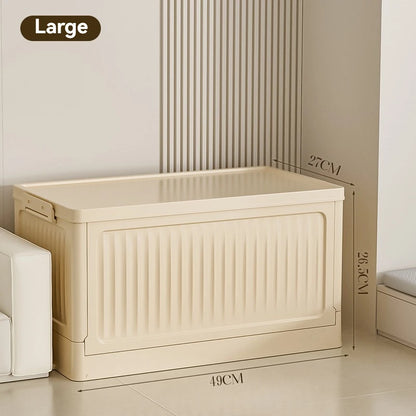 Folding Storage Box – Multifunction Foldable Plastic Organizer with Lid for Household Supplies