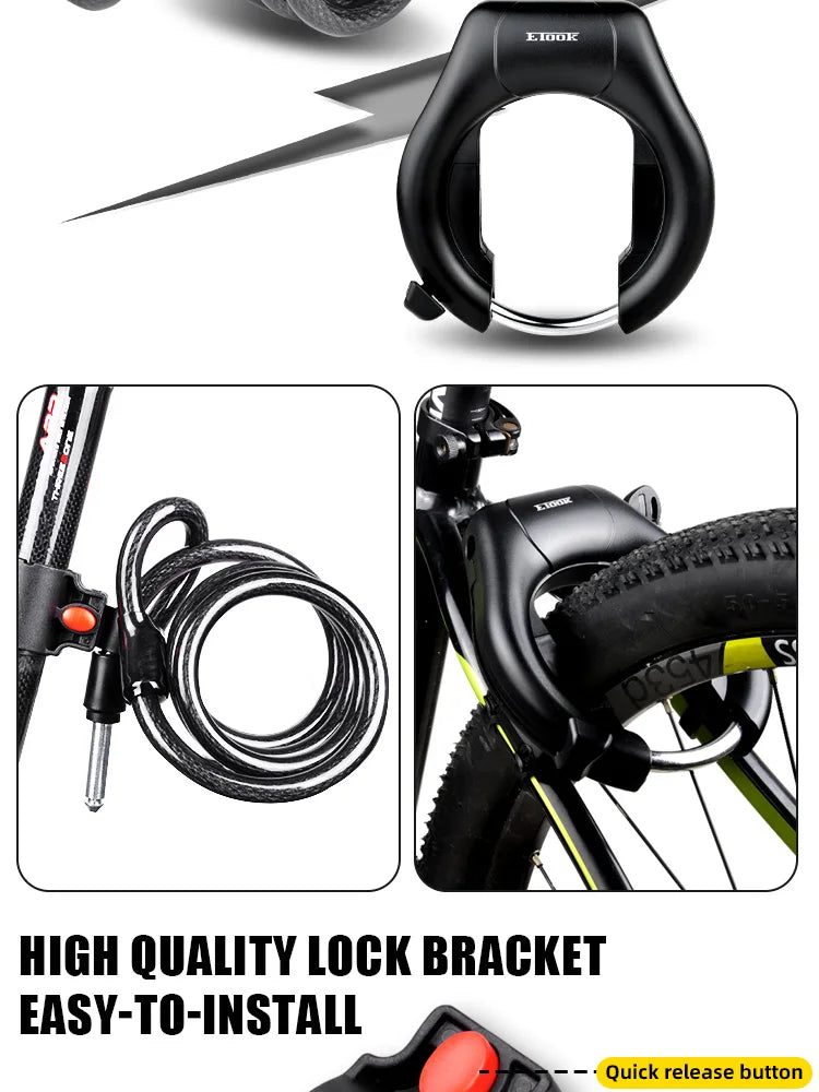 ETOOK Bike Horseshoe Lock - Anti-Theft Hardened Steel Pipe, Portable High Safety Road & Mountain Bicycle Lock