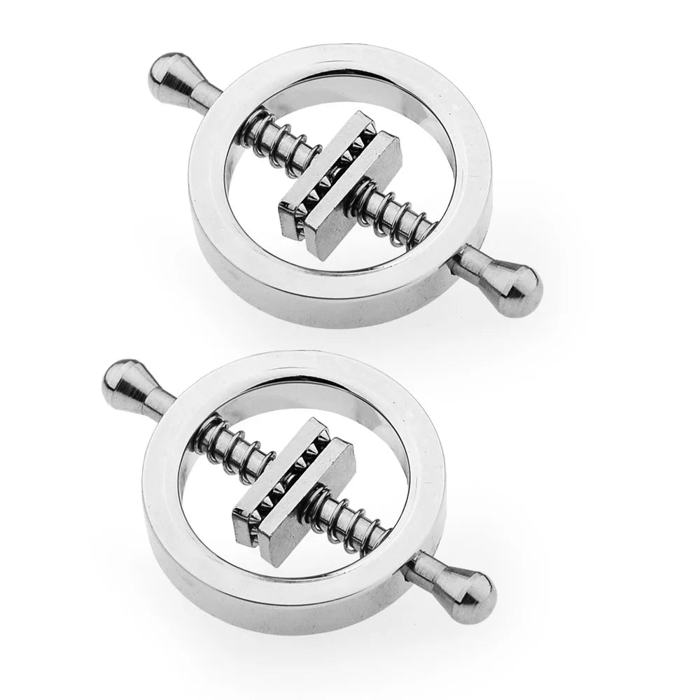 Stainless Steel Adjustable Nipple Clips — Erotic Breast Stimulation, Bondage Restraint Fetish BDSM Sex Toy for Women