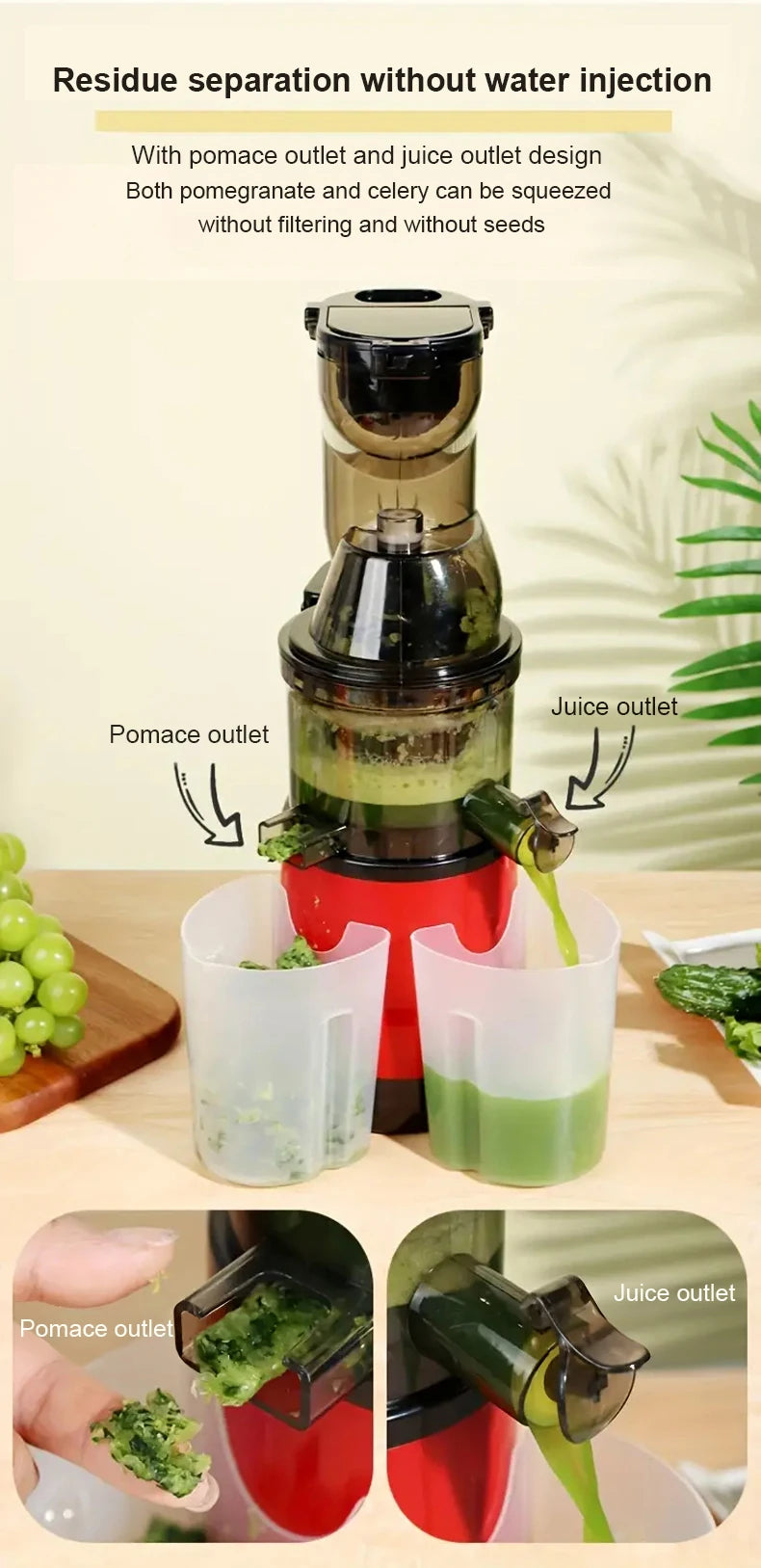 Portable Electric Fruit Juicer — Mini Household Juicer Cup for Fresh Orange & Fruit Juice Separation