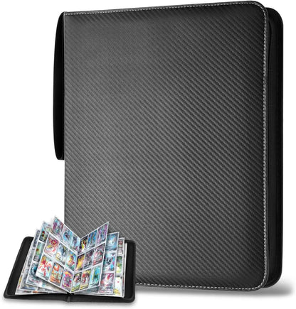 900 Pocket Card Binder with Zipper - Double-Sided Card Holder Case for TCG/CCG Card Storage (Black)