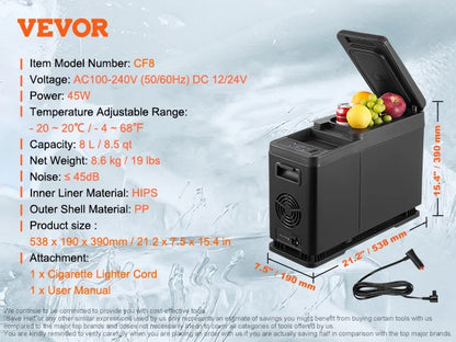 SucceBuy Portable Car Refrigerator — 8L–75L Single & Dual Zone Fridge with Bluetooth Temperature Control for Camping & RV