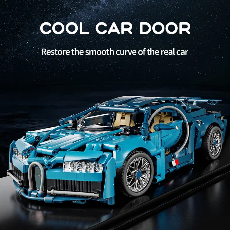 1280PCS Technical Racing Sports Car Building Blocks – Mechanical Supercar Model Kit Puzzle Toy for Kids & Adults Gift