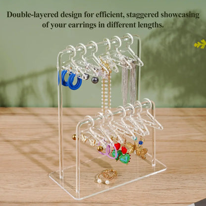 16pcs Hanger-Shaped Jewelry Holders – Personalized Earring Display Racks & Organizer Stands