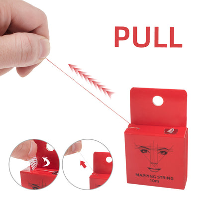 10m Pre-Inked Mapping String for Eyebrows – Microblading & PMU Marker Thread in Box for Tattoo Brow Mapping