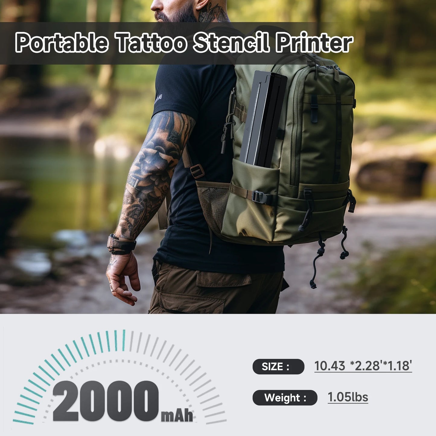 Portable Thermal Tattoo Stencil Printer – A4 Wireless Bluetooth Photo & PDF Printing from Smartphone