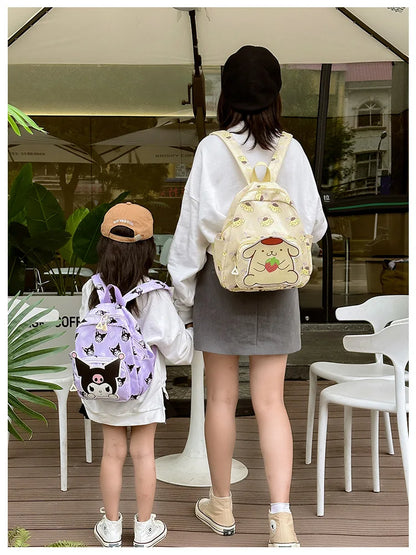 Anime Cartoon Kuromi, Melody & Cinnamoroll Backpack – Kawaii Canvas Schoolbag for Boys & Girls, Hello Kitty Fashion Kids Backpack
