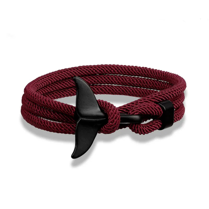 Whale Tail Anchor Bracelet - Adjustable Ocean Style Rope Couple Friendship Jewelry