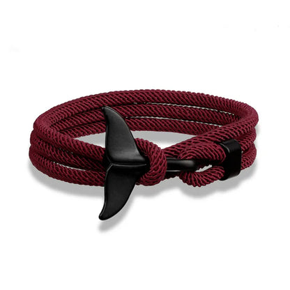 Whale Tail Anchor Bracelet - Adjustable Ocean Style Rope Couple Friendship Jewelry