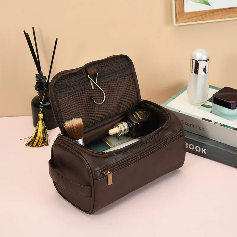 Men's Vintage Luxury Toiletry Bag – Travel Organizer for Cosmetics, Makeup, and Business Essentials