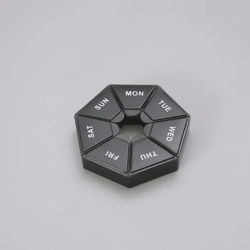 Mini Portable 7-Day Pill Organizer – Travel Vitamin & Medicine Storage Box for Tablets & Capsules
