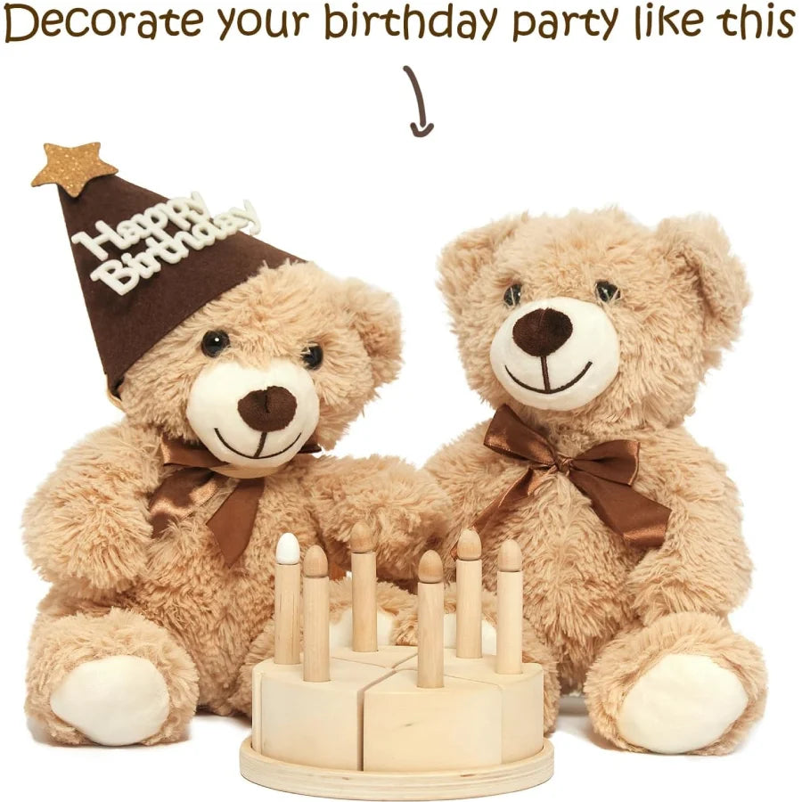 13.5in Teddy Bear Plush Toy - Cute Stuffed Animal Gift for Kids, Girlfriend, Christmas & Birthday
