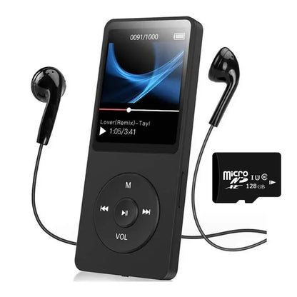 128GB Bluetooth MP3 MP4 Music Player - Lossless Audio, FM Radio & Voice Recorder for Sports
