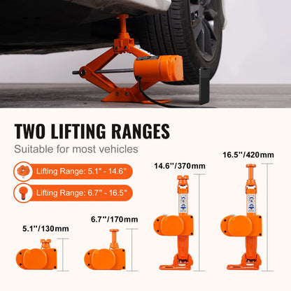 SucceBuy 3T Electric Car Jack – Portable 12V Scissor Jack with Electric Impact Wrench for SUV & Truck Tire Changes