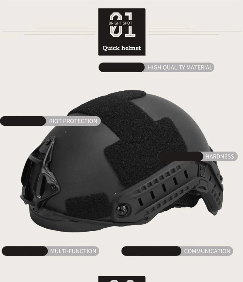 FAST Tactical Helmet – Kevlar High-Quality Outdoor Hunting Helmet with Wendy Floating Pad