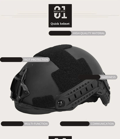FAST Tactical Helmet – Kevlar High-Quality Outdoor Hunting Helmet with Wendy Floating Pad