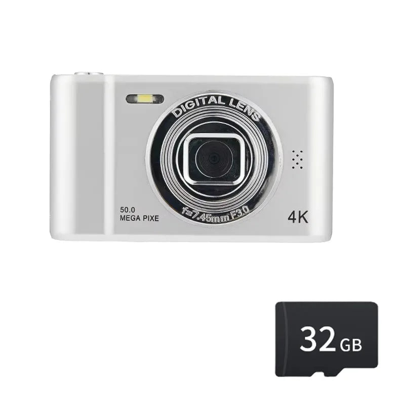 4K Digital Camera – 50MP Travel Selfie Camera with HD Zoom, 2.4-inch Screen, Mini Retro Cam for Kids & Beginners