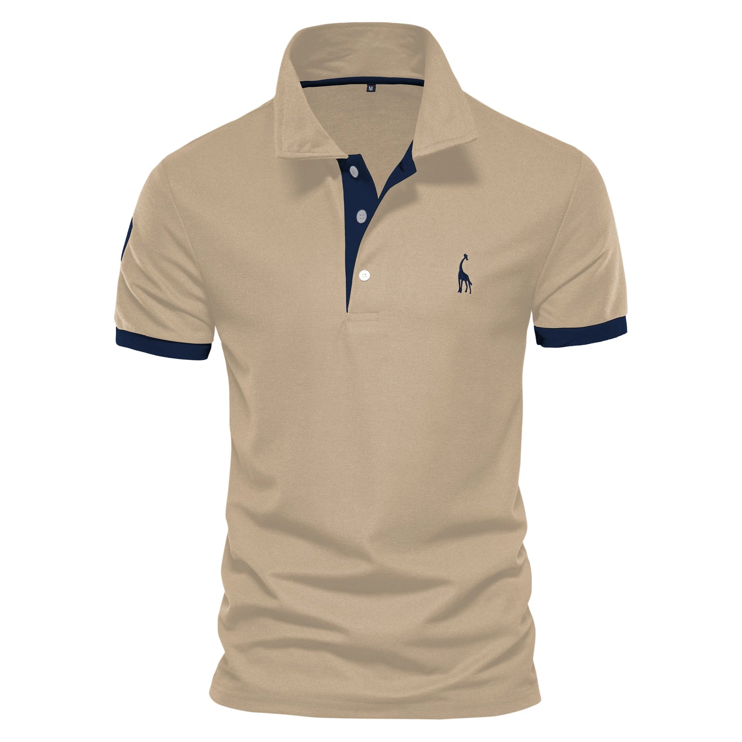 Men's Giraffe Embroidered Polo Shirt - Short Sleeve Casual Business Summer Top