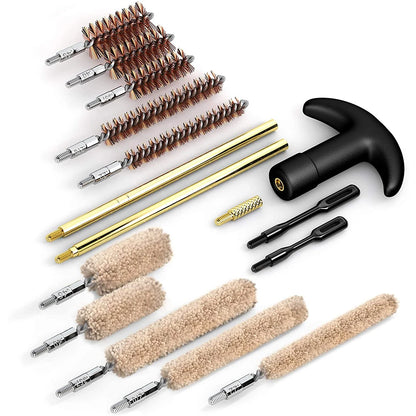 16PCS Tactical Gun Cleaning Kit – Universal Brass Rod for Handgun & Pistol Barrel Cleaning (.22/9mm/.40/.357 Caliber)