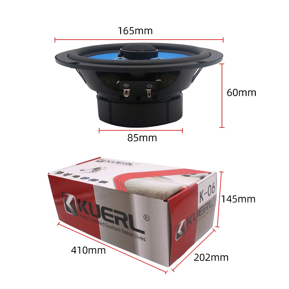 6.5 Inch Car HIFI Coaxial Speakers – Full Range Frequency, Auto Audio Stereo for Universal Car Audio Systems
