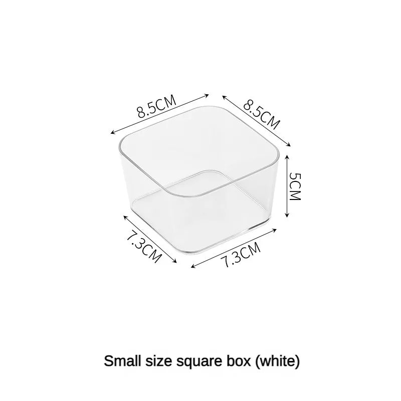 4PCS Clear Plastic Desk & Drawer Organizers – Makeup Storage Boxes for Office & Bathroom