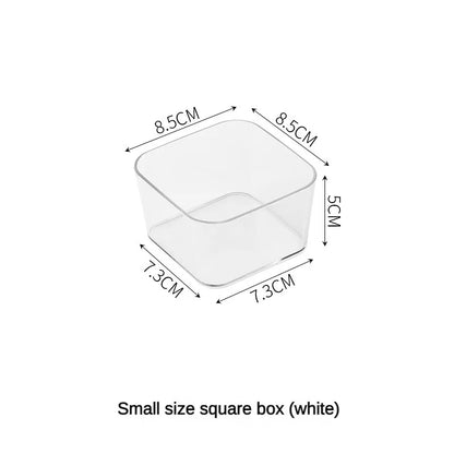 4PCS Clear Plastic Desk & Drawer Organizers – Makeup Storage Boxes for Office & Bathroom
