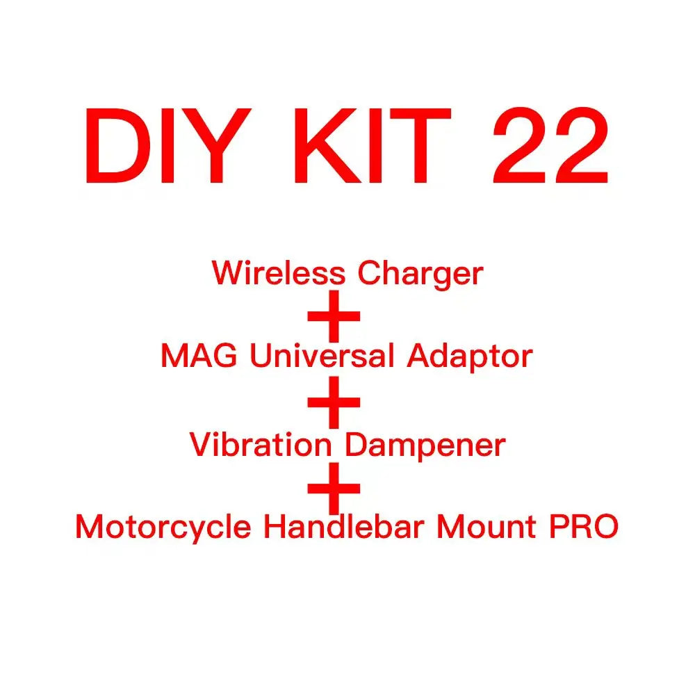 Motorcycle Handlebar Stem Fork Phone Mount — Vibration Dampener with MAG Universal Adapter, Wireless Charger & Mirror Brake Compatible