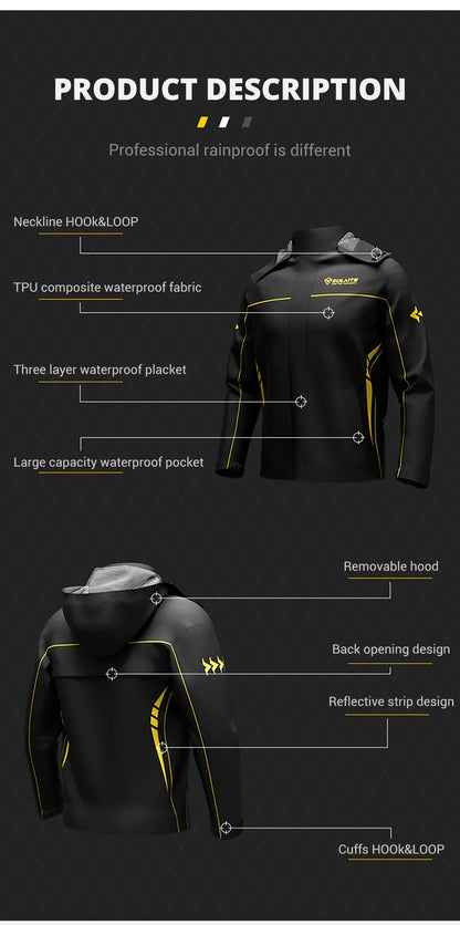 Waterproof Motorcycle Raincoat Suit – Men & Women Moto Raincoat Jacket & Pants Set for Bikers