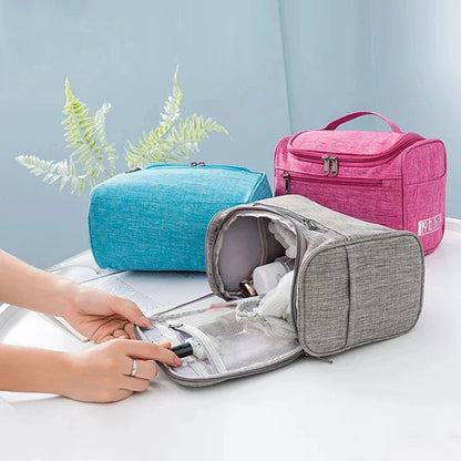 Waterproof Cosmetic Bag Travel Organizer - Makeup Bag for Women and Men, Bathroom Toiletry Pouch Wash Neceser, Hook Up Design