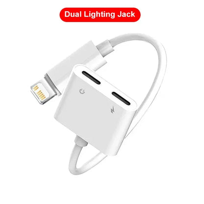 iPhone Audio Adapter – 3.5mm Aux Headphone Jack to Lightning Splitter Converter for iPhone 14/13/12/11 Pro Max