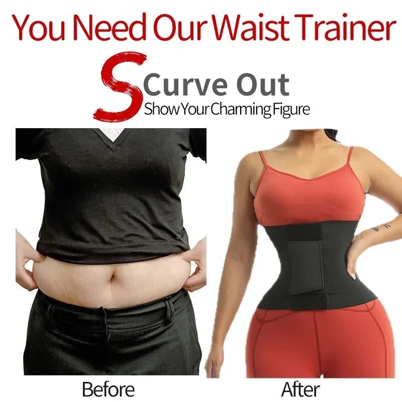 High Compression Waist Trainer Corset: Slimming Sheath for Flat Belly - Women's Body Shapewear Belt for Tummy Fitness
