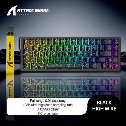 ATTACK SHARK X68HE Magnetic Gaming Keyboard - X68 Pro Rapid Trigger 8000Hz Mechanical Keyboard