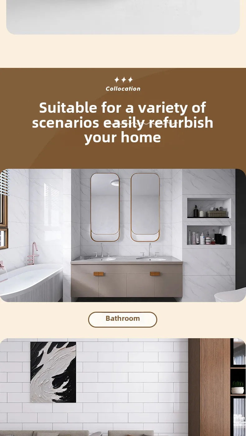 10-50Pcs PVC Marble Wall Stickers — Self-Adhesive Thickened Waterproof Tile Stickers for Bathroom Kitchen Floor Home Decor