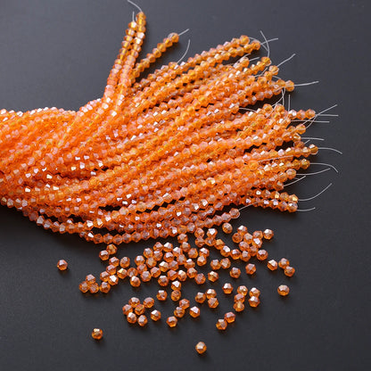 3/4mm Crystal Bicone Glass Beads - White Loose Faceted Beads for DIY Bracelets, Earrings & Jewelry Making