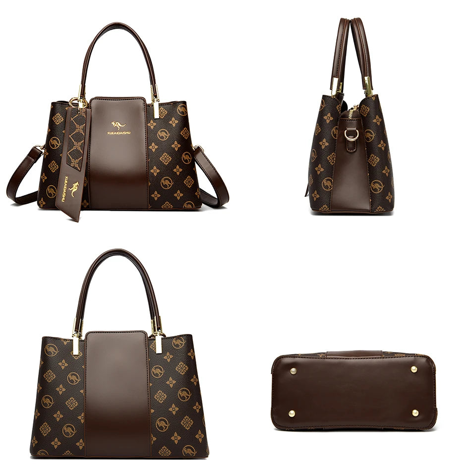 Luxury Women’s Leather Handbag – Large Capacity Shoulder & Crossbody Designer Bag