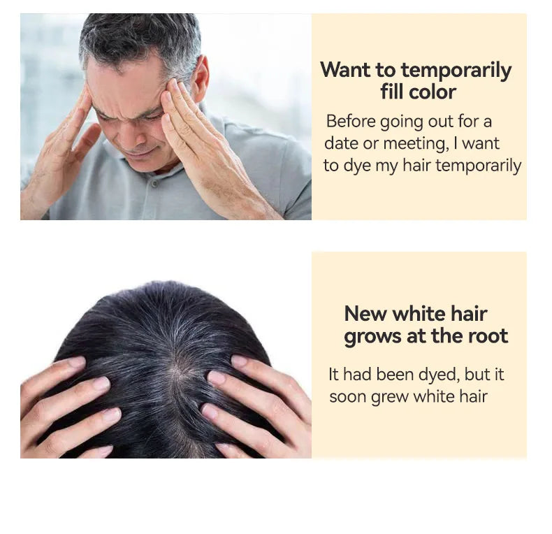 4-Color Hair Dye Touch-Up Pen — Convenient Cream Stick for Covering White Hair, Disposable Local Hair Coloring