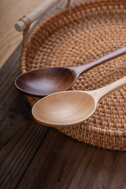 5-Piece Wooden Spoon and Fork Set – Eco-Friendly Natural Ellipse Ladle for Cooking, Tableware Accessories
