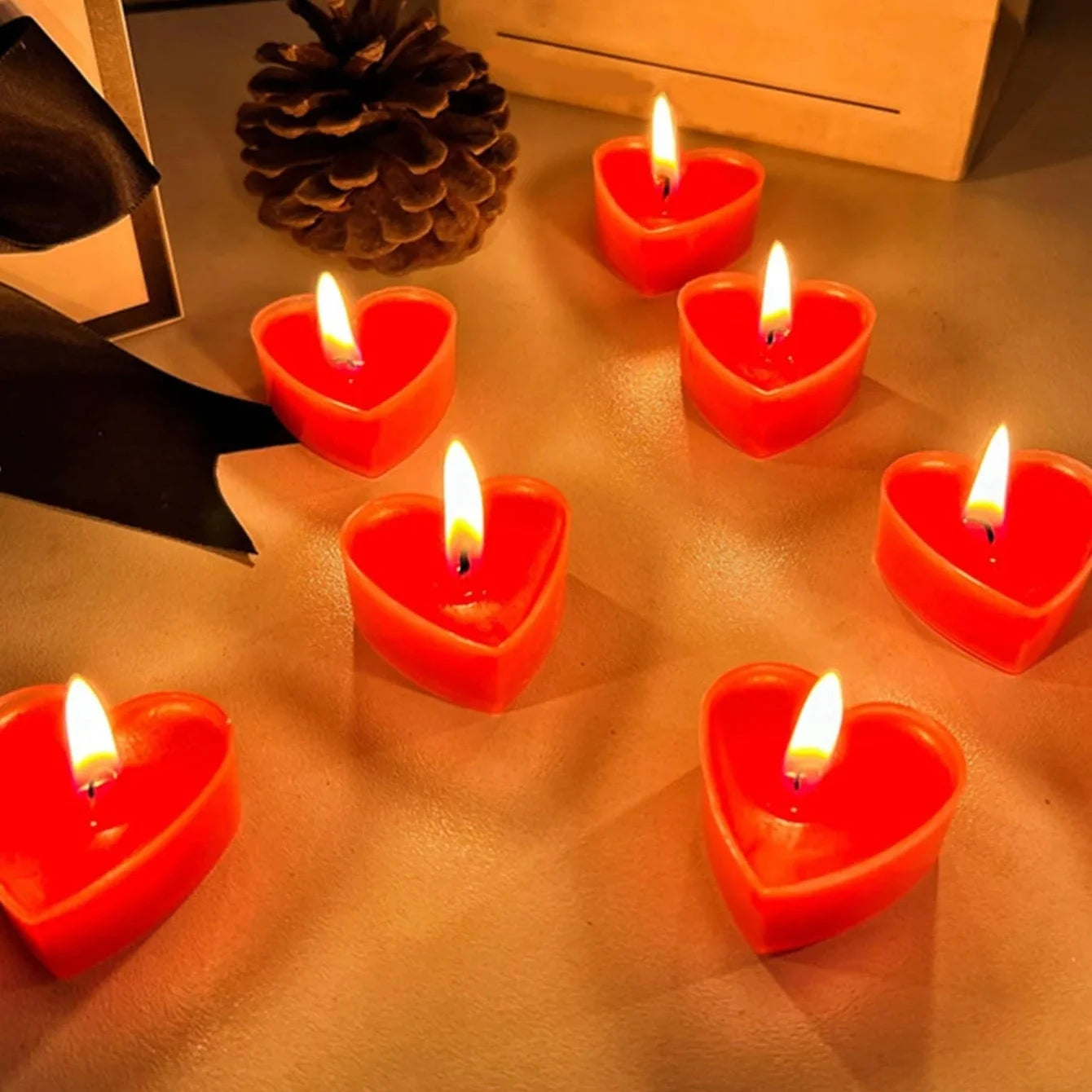 9pcs Heart-Shaped Scented Tea Candles – Valentine's Day Romantic Love Candles for Proposals, Weddings, & Anniversaries