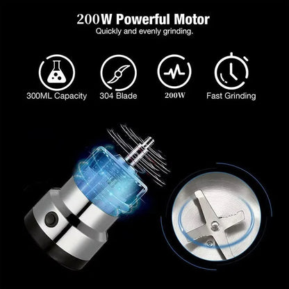 4-Blade Electric Grain & Coffee Grinder - Multifunctional Nut, Bean & Spice Chopper