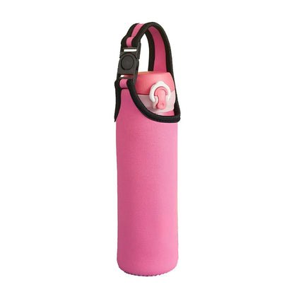 450-600ML Neoprene Water Bottle Cover Bag - Insulated Pouch Holder with Shoulder Strap for Sports & Camping