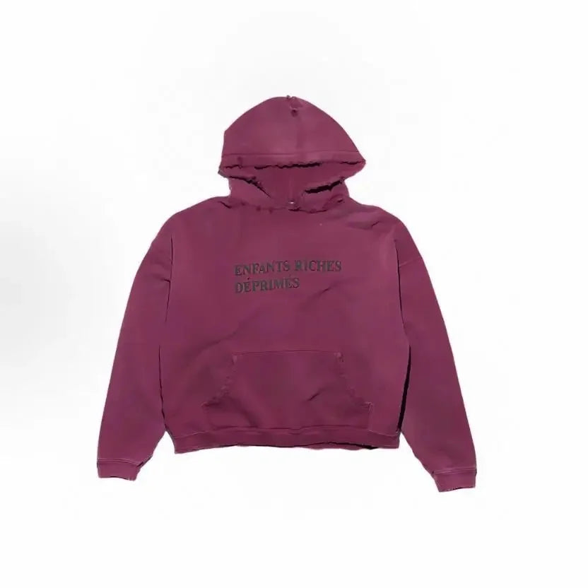 Washed Casual Hoodie Sweatshirt — Unisex Loose-Fit Street Style Crew Neck with Lip Print Letter Design, Vintage Comfortable Top