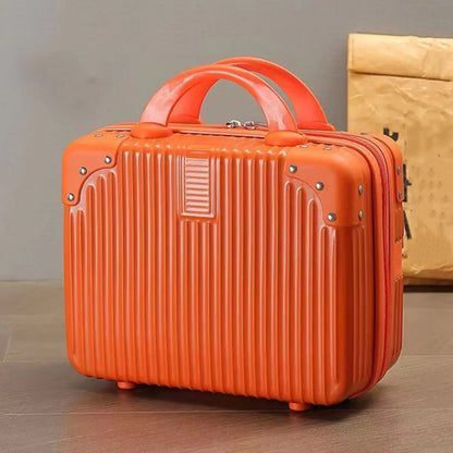 14-Inch Mini Travel Suitcase Cosmetic Box - Hand Luggage Organizer with Password Lock, Small Makeup Case for Boarding