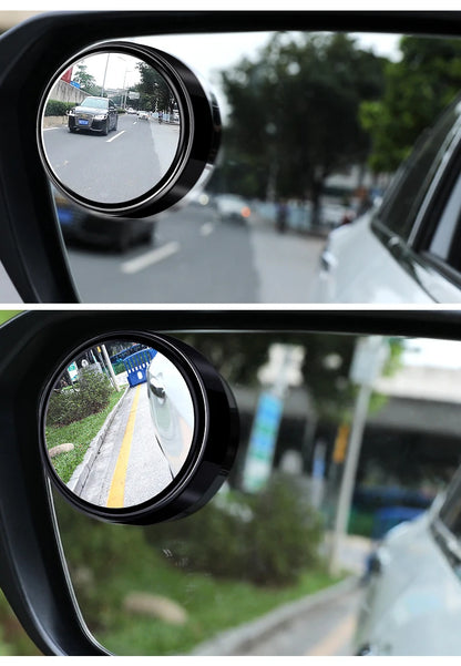 2PCS 360° Adjustable Blind Spot Mirrors — Round Convex Auxiliary Rearview Mirrors, Wide-Angle Car Reverse Safety Mirrors