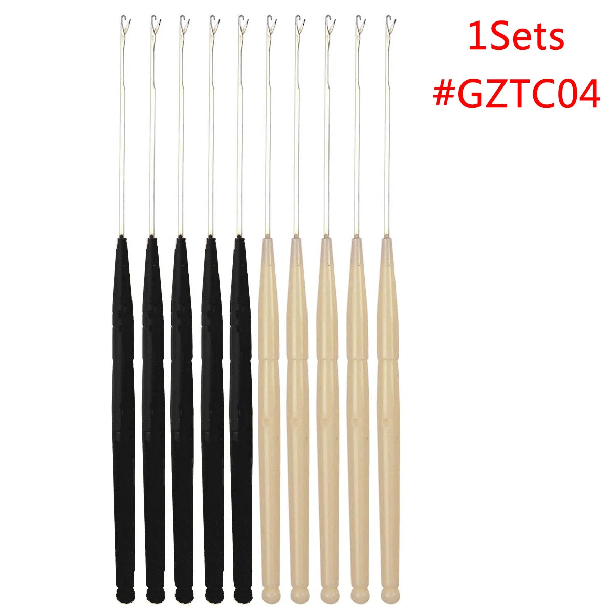 10PCS Micro Rings Hook Needle Set – Plastic Handle Hair Extension Installation Tool